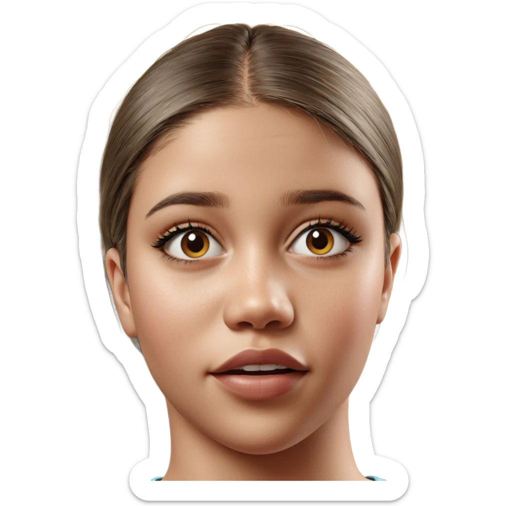 realistic portrait of girl sticker