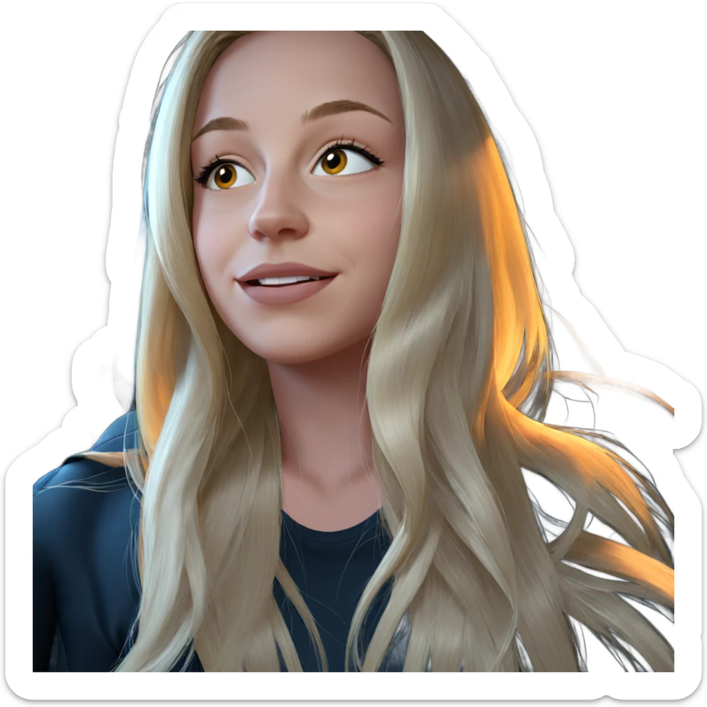 blonde girl in car interior sticker