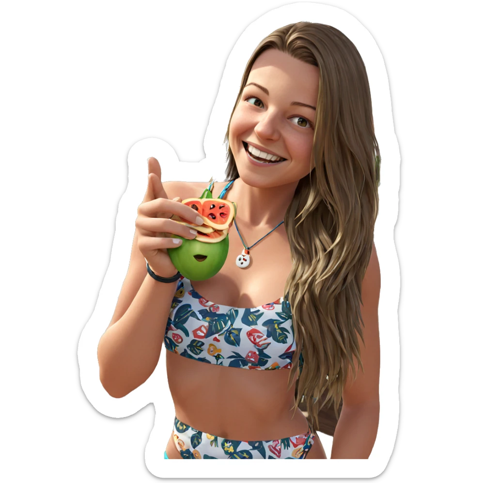 smiling girl in bikini outdoors sticker