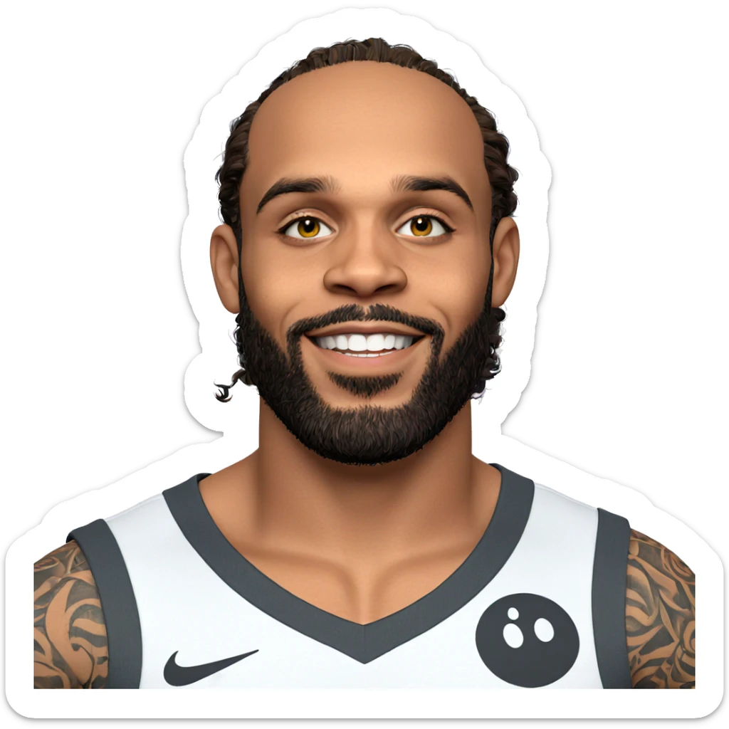 smiling young man with tattoo sticker