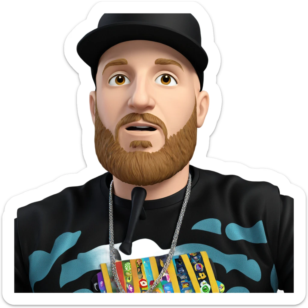 male portrait in black attire sticker