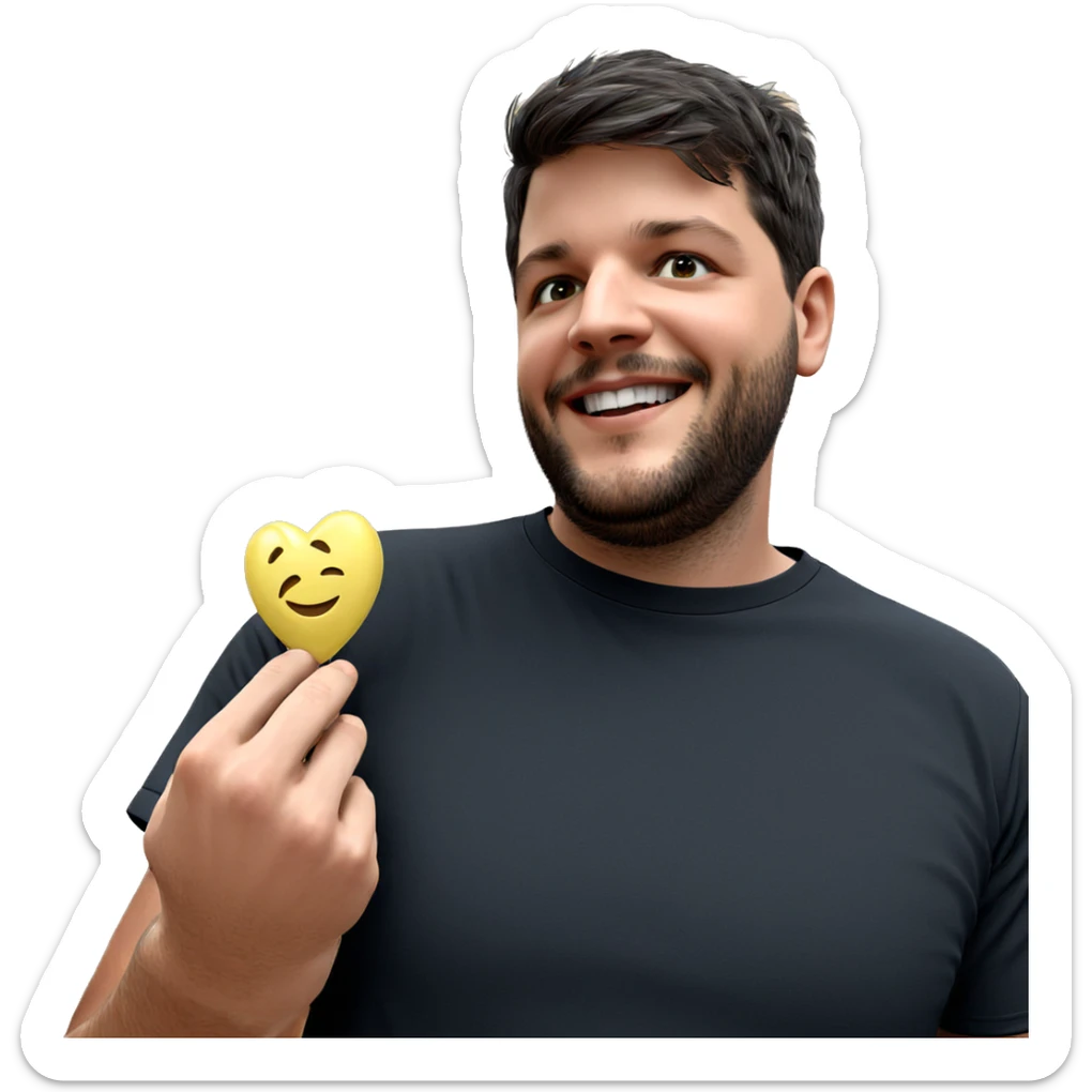 smiling male in black shirt sticker