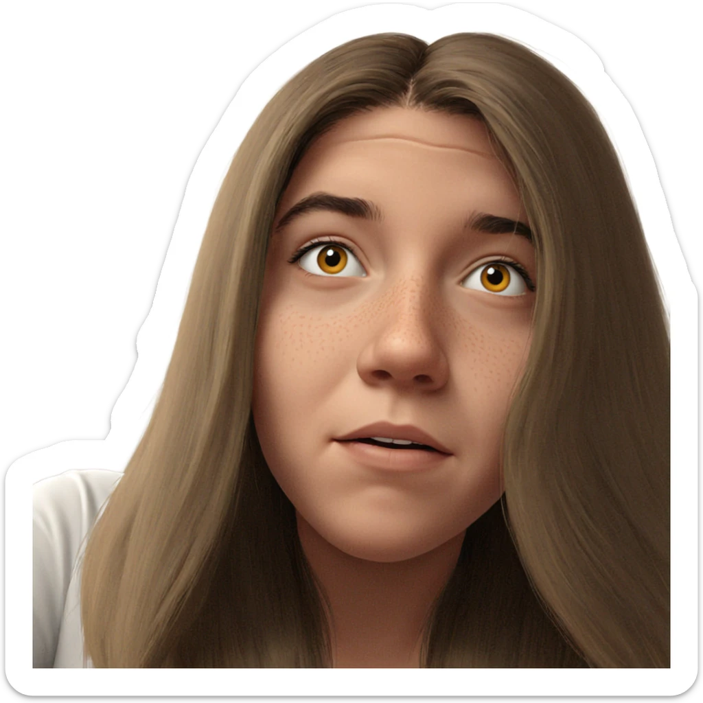 realistic portrait of girl sticker