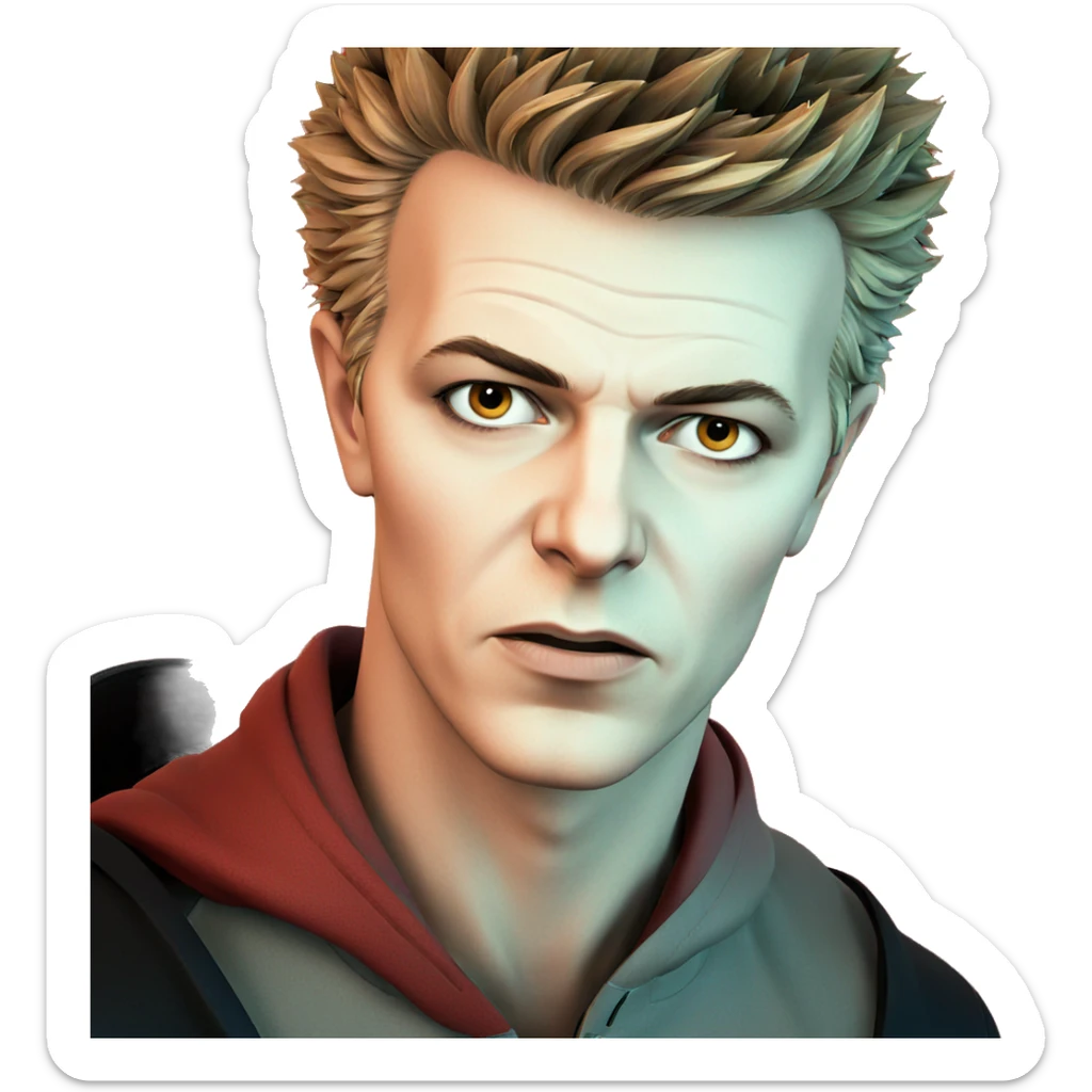 intense gaze of a boy sticker