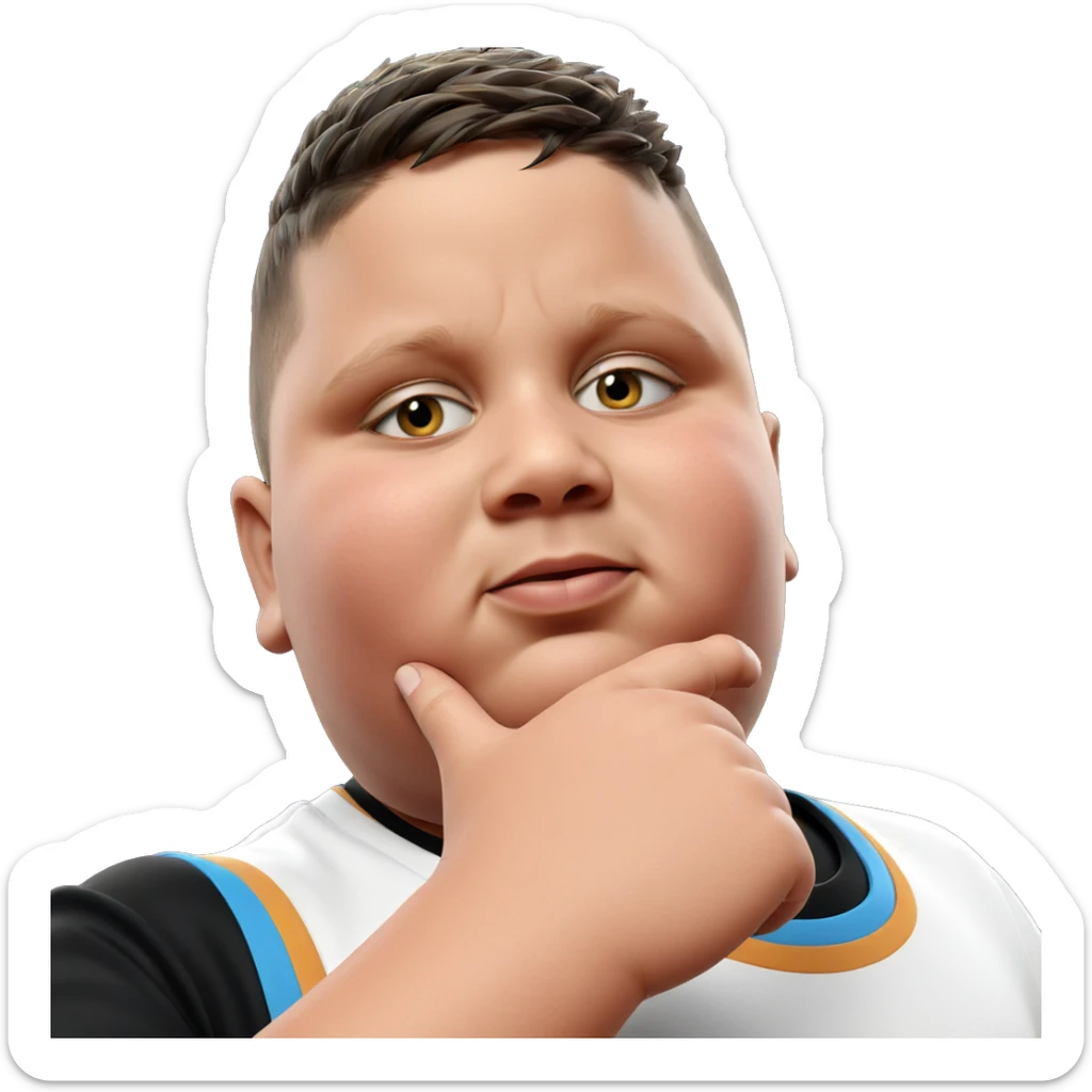 thoughtful boy in black shirt sticker