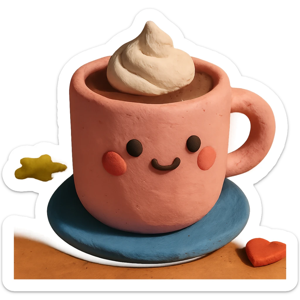 a pink mocha, cute and inviting sticker