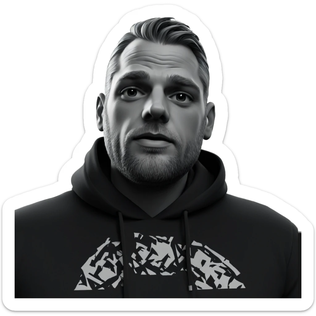 monochrome portrait of a man sticker