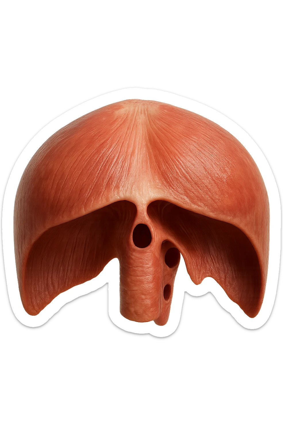 diaframma umano anatomico, iperrealistico 4k, isolato su sfondo bianco sticker