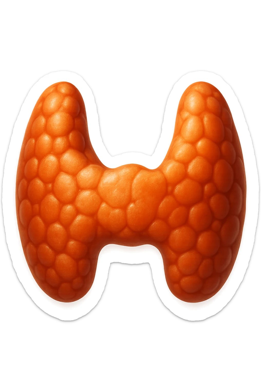 emoji stile iphone di tiroide, iperrealistica 4k sticker