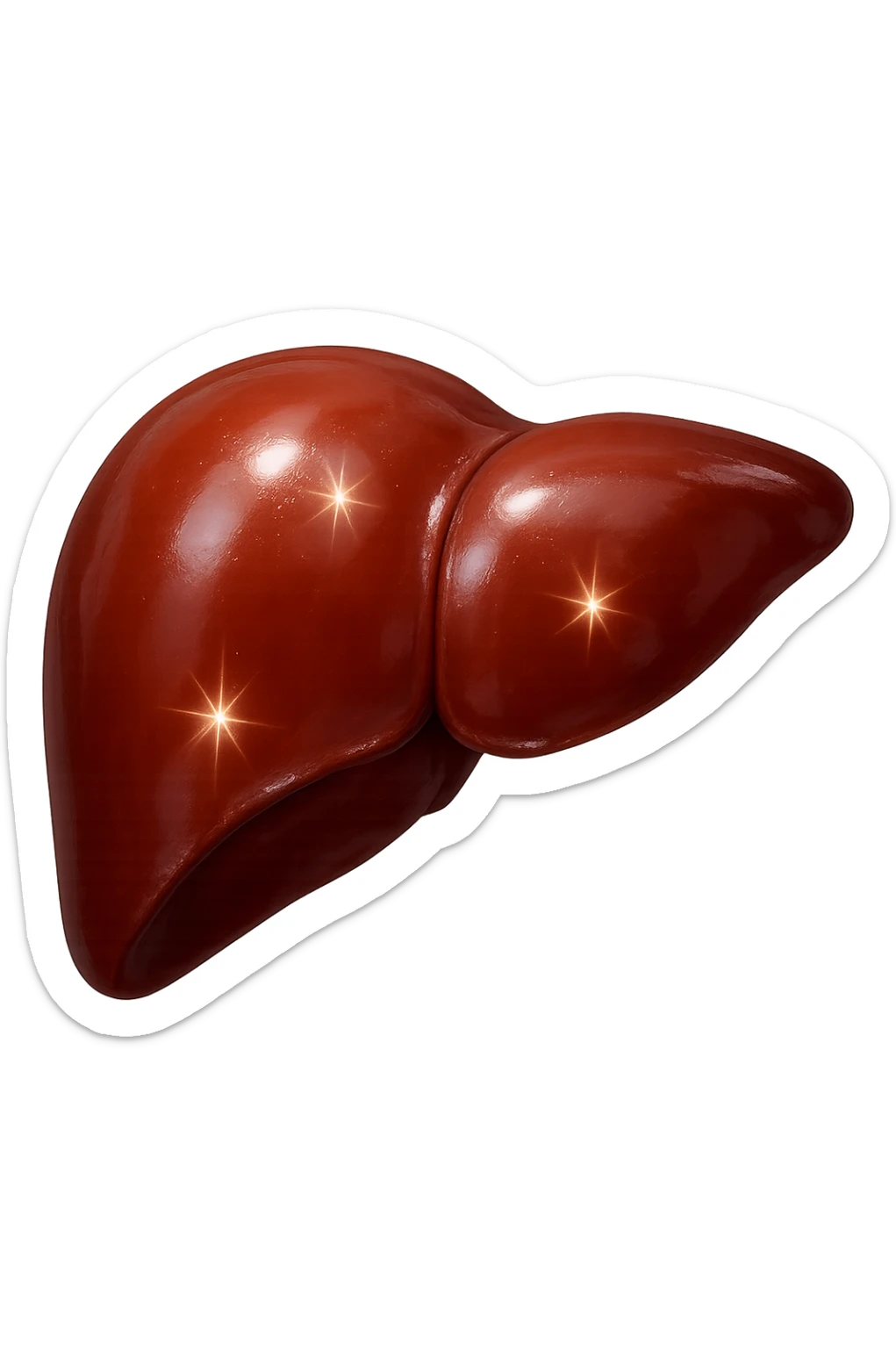 fegato realistico con scintille di brillantezza 3d sticker