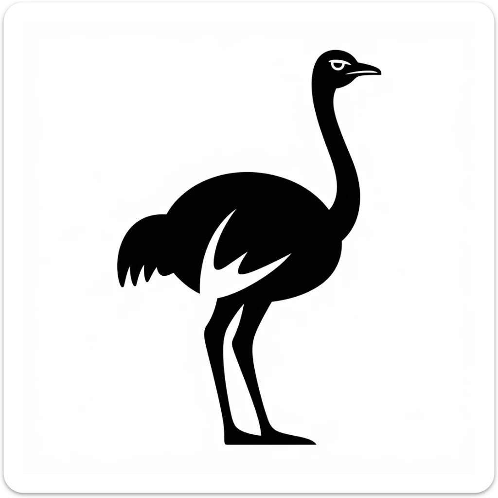 Ostrich icon black silhouette sticker