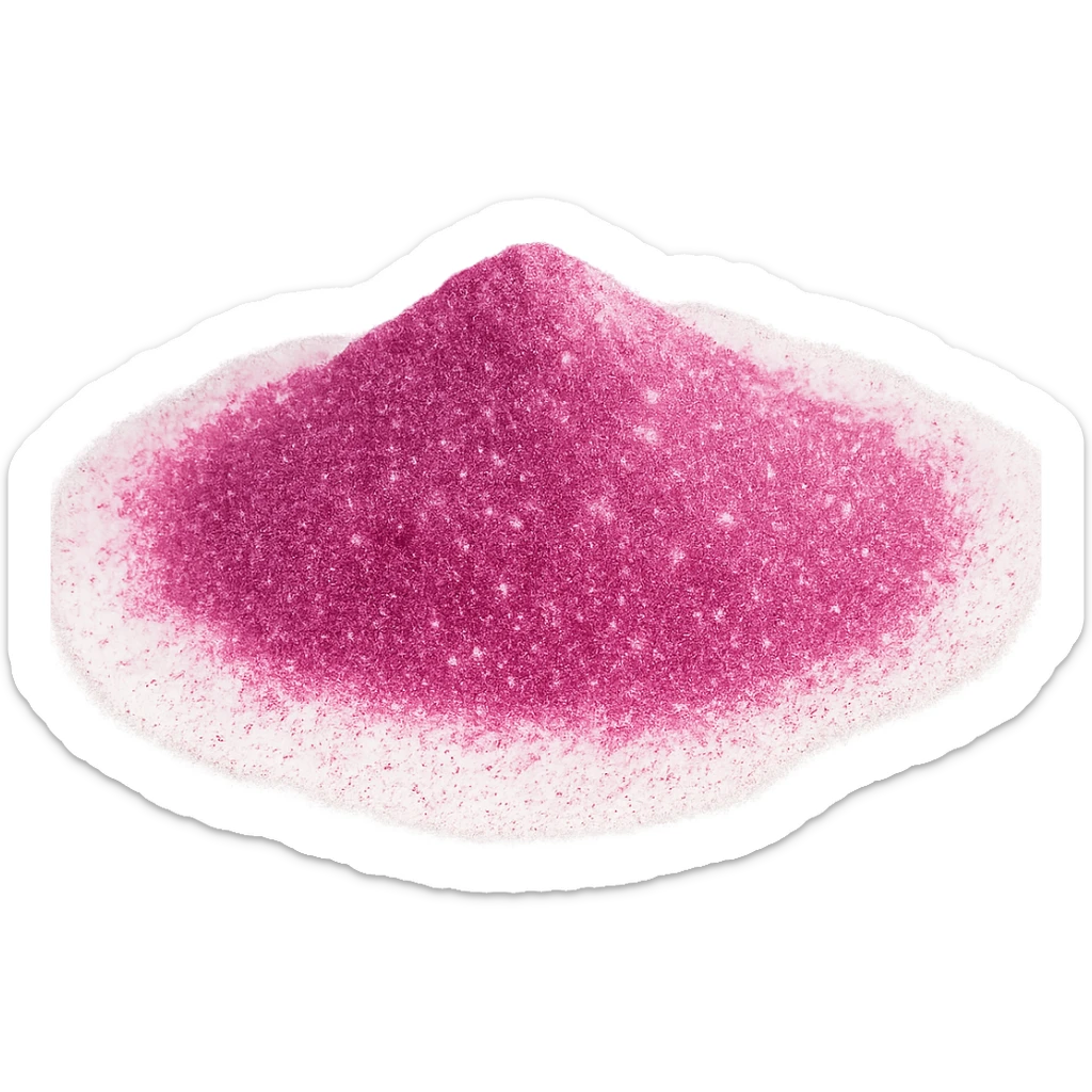 pile of pink glittery powder with visible sparkles, cosmetic, beauty, no background sticker
