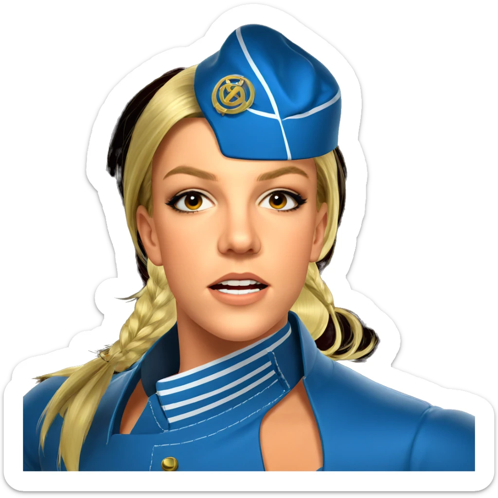 blonde girl in garrison cap sticker