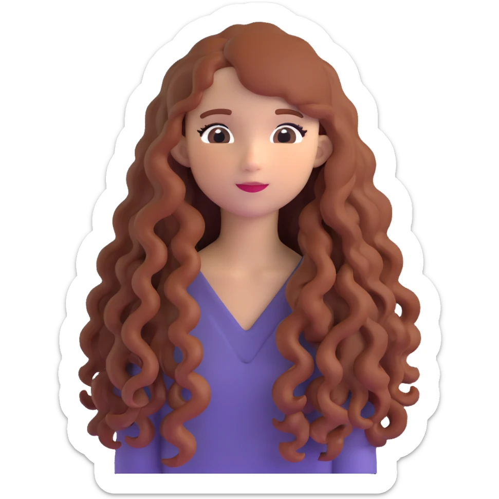 pretty black girl with long curly hair sticker