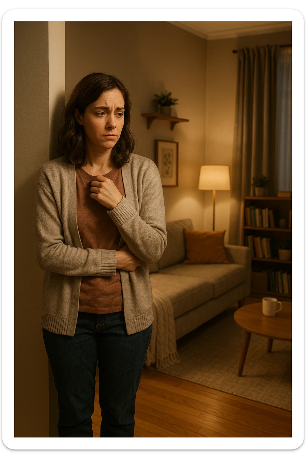 donna che vuole rimanere nella sua zona di comfort. Immagini realistiche sticker