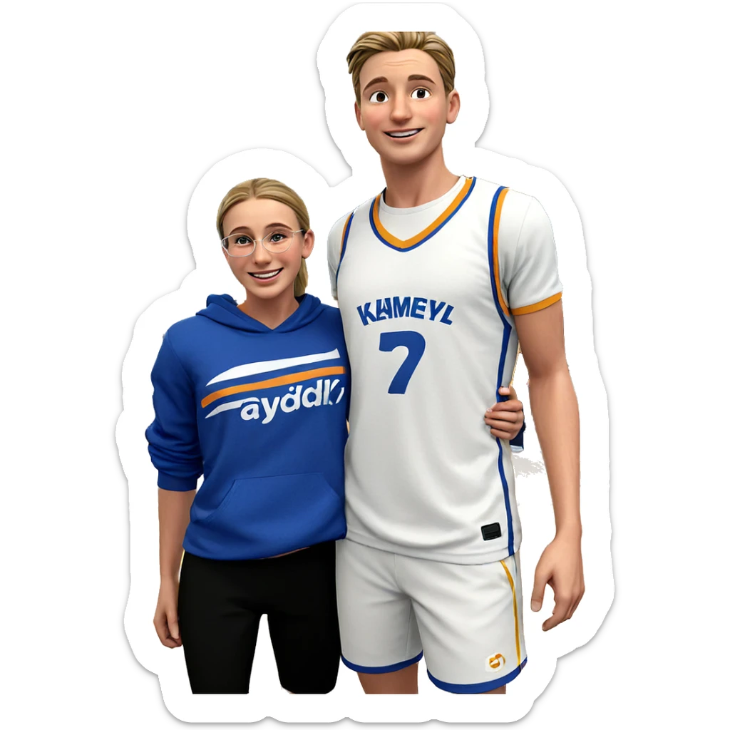 happy boys in casual sportswear sticker