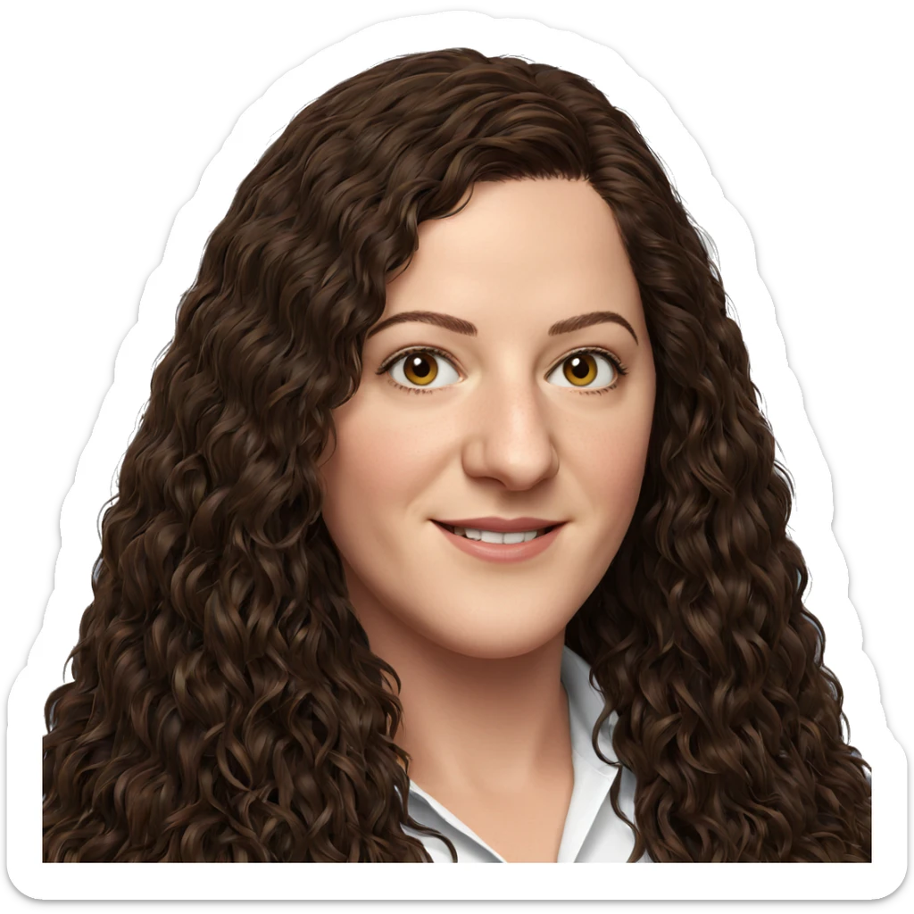 smiling girl with brown hair sticker