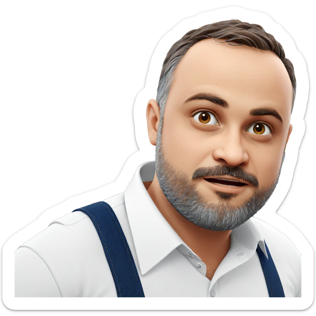 bearded guy in white shirt sticker