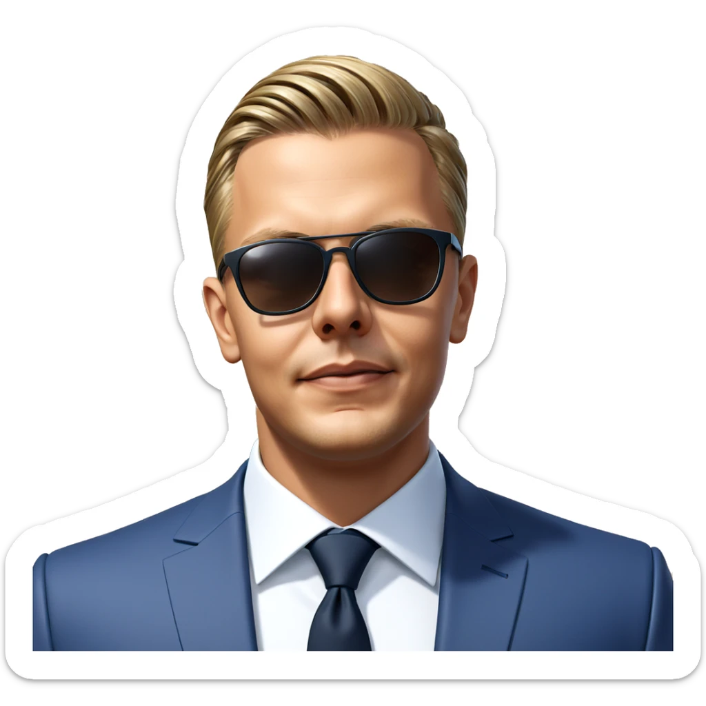 formal attire with sunglasses sticker