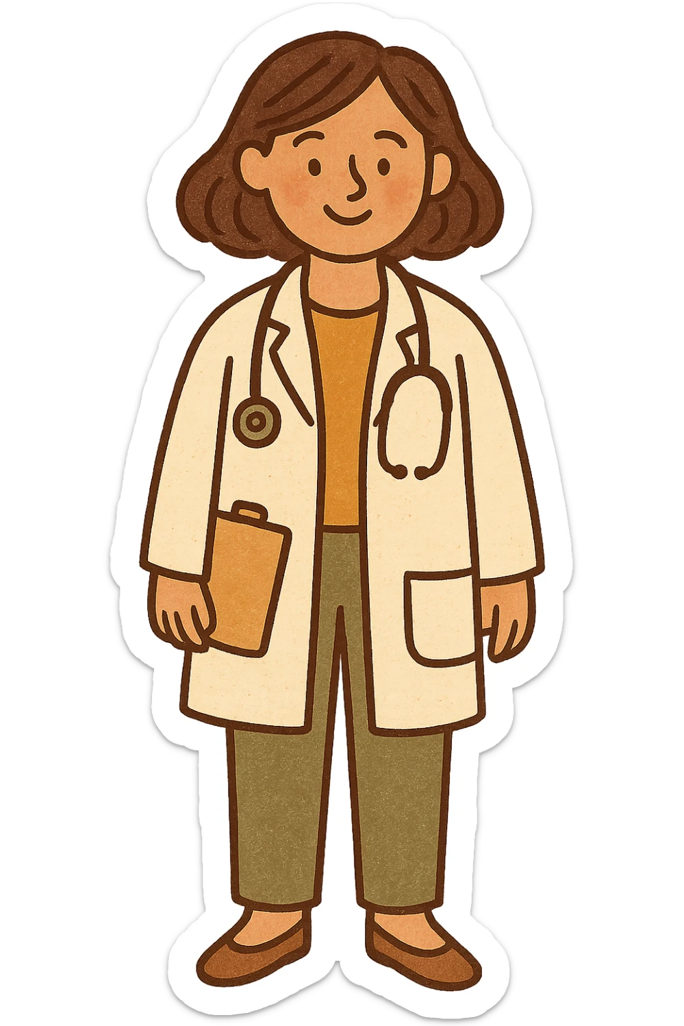 A full body of a modern day female doctor sticker