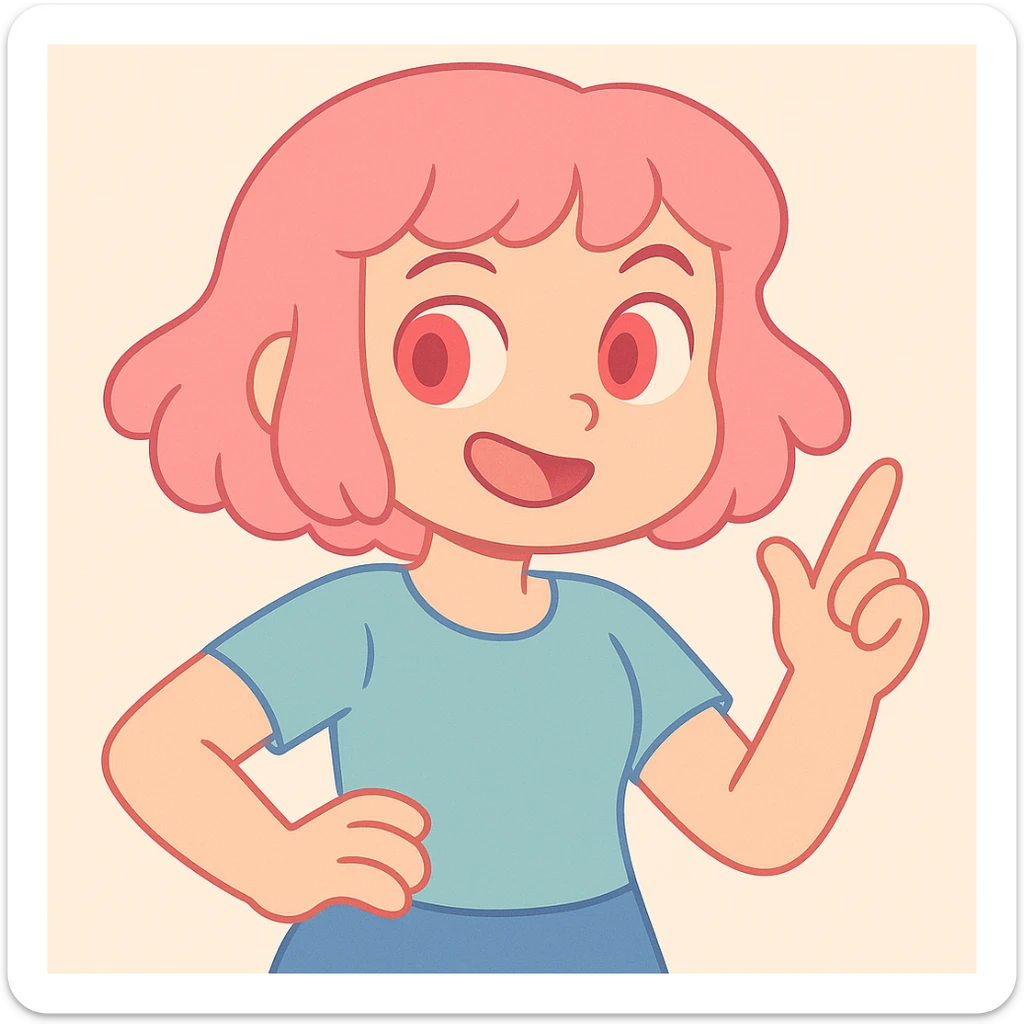 Switch to a new hairstyle, keep pink hair and red eyes, soft pastel art style. sticker
