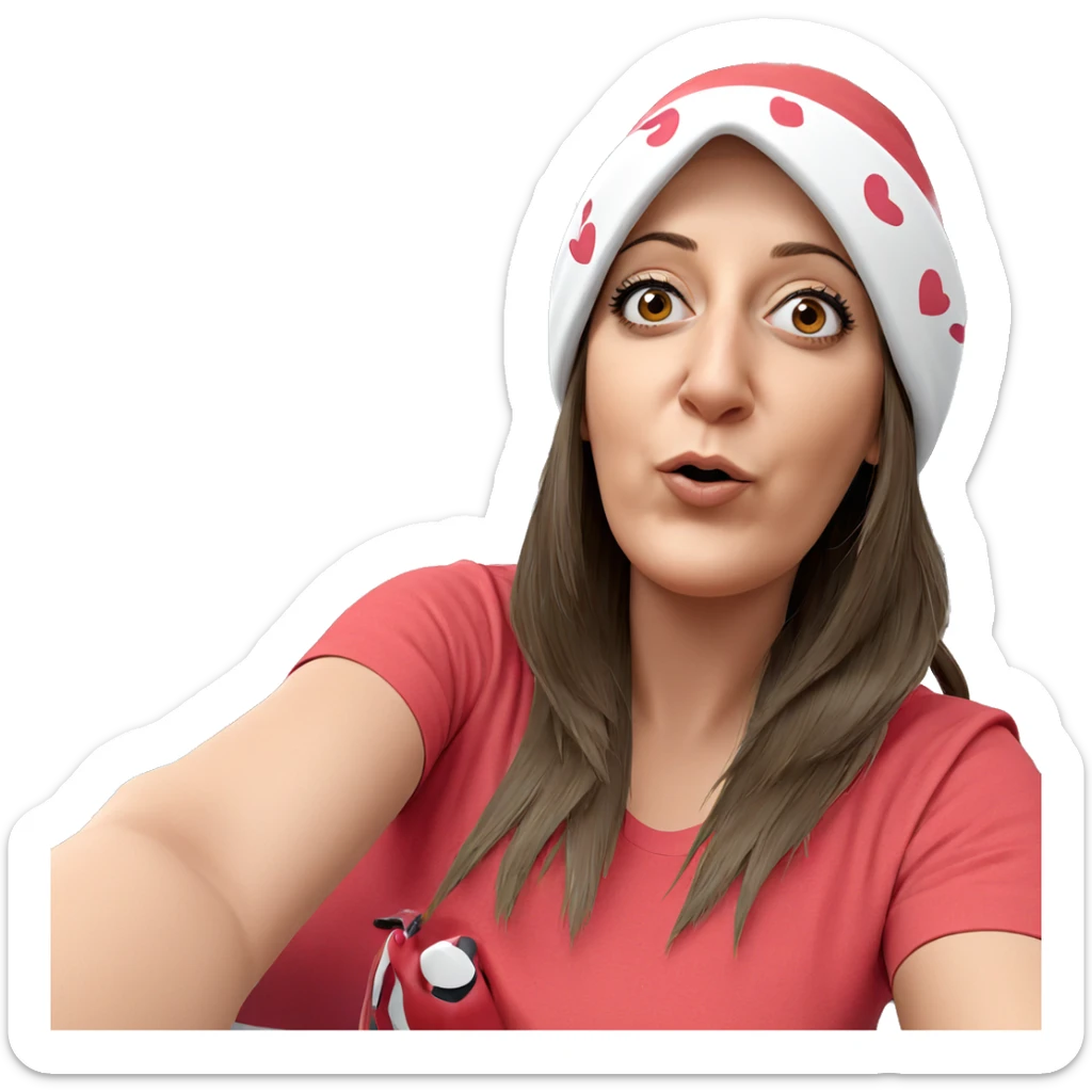 girl with hat indoors sticker