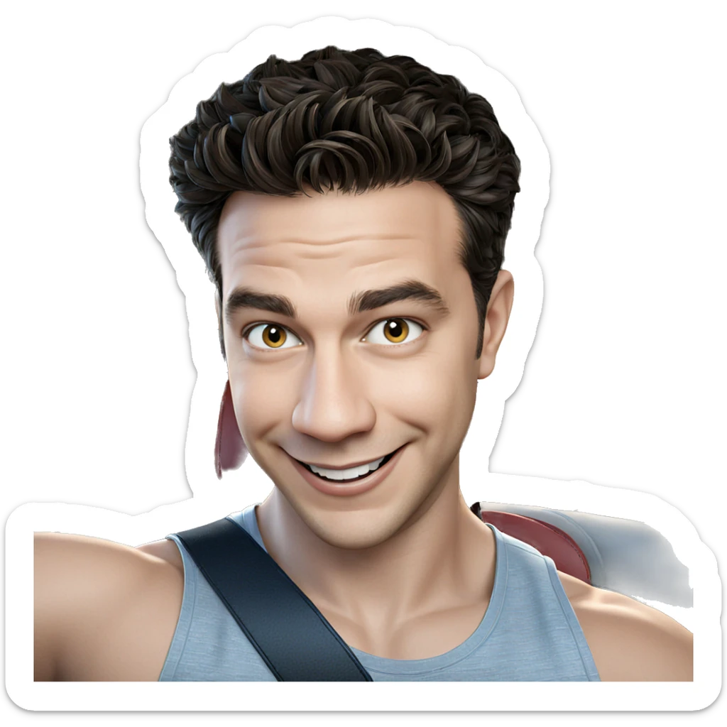 smiling boy in car interior sticker