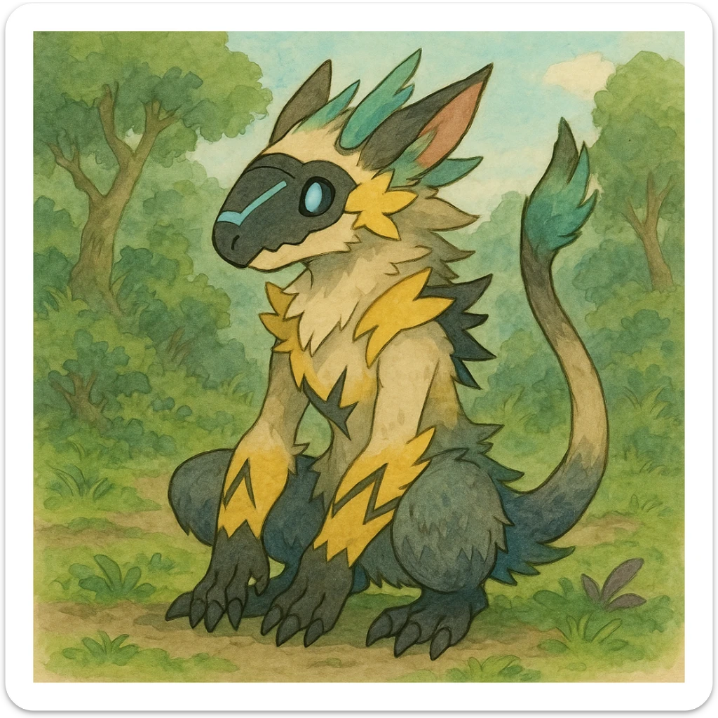 Sergal-Protogen-Fakémon-Digimon-Trico-Zeraora-Vernid-fusion-hybrid-creature sticker