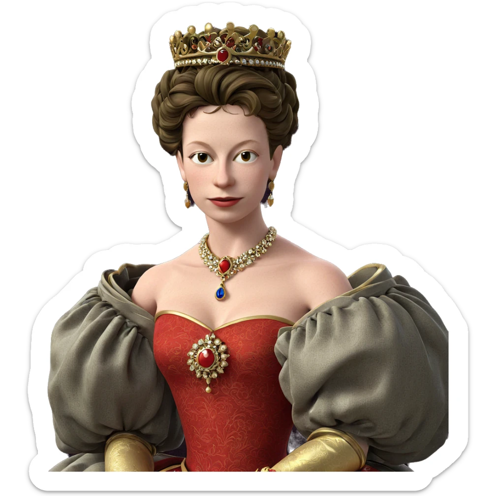 elegant girl in royal attire sticker