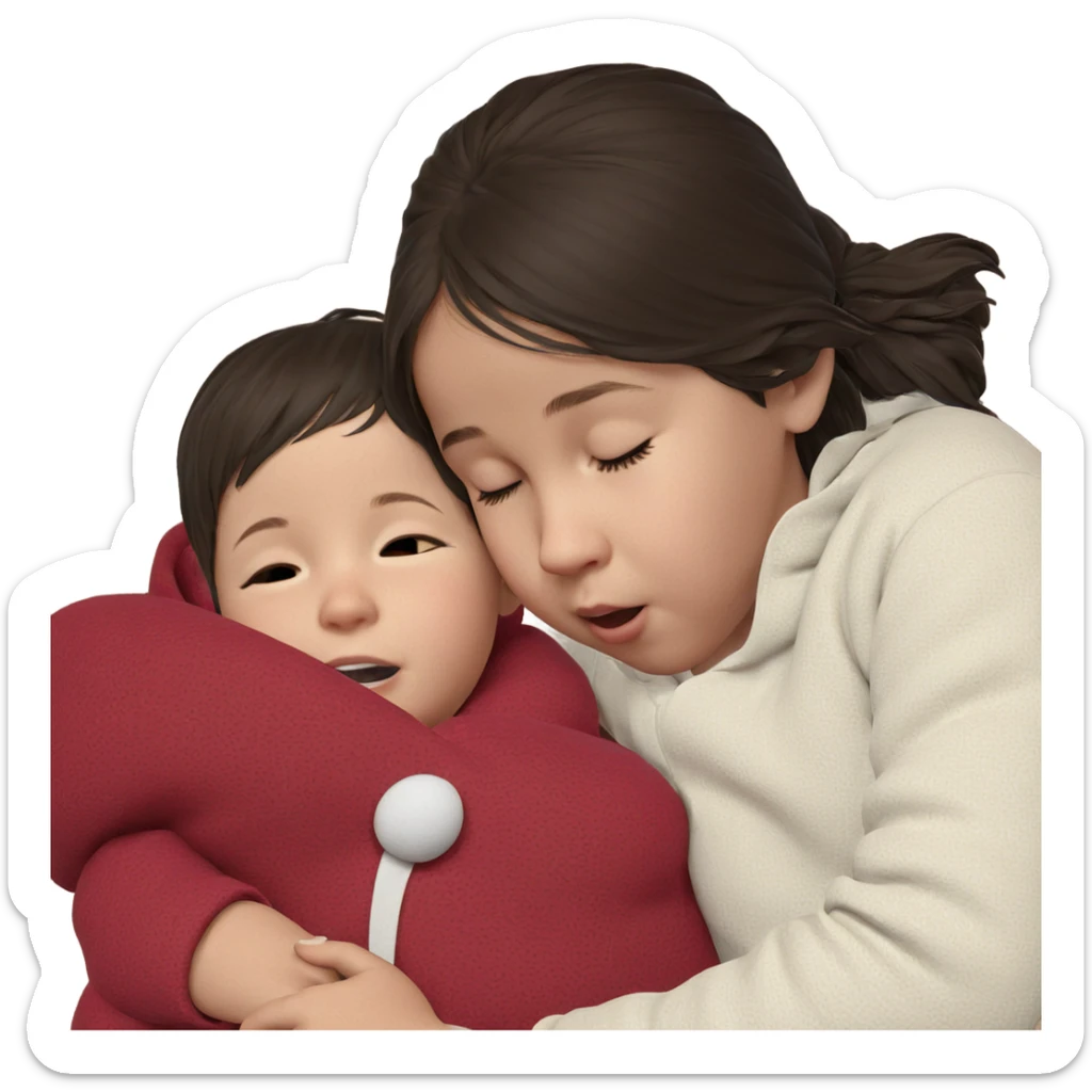 cozy child with closed eyes sticker