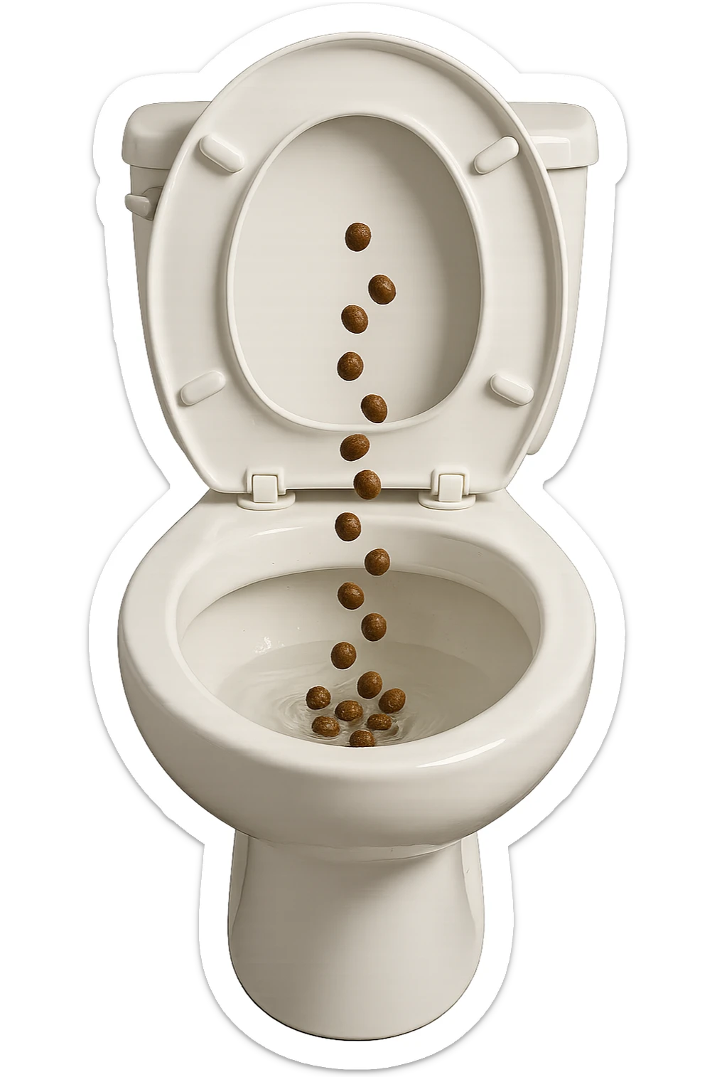 wc realistico con feci a palline che ci cadono dentro, iperrealistico 4k
 sticker