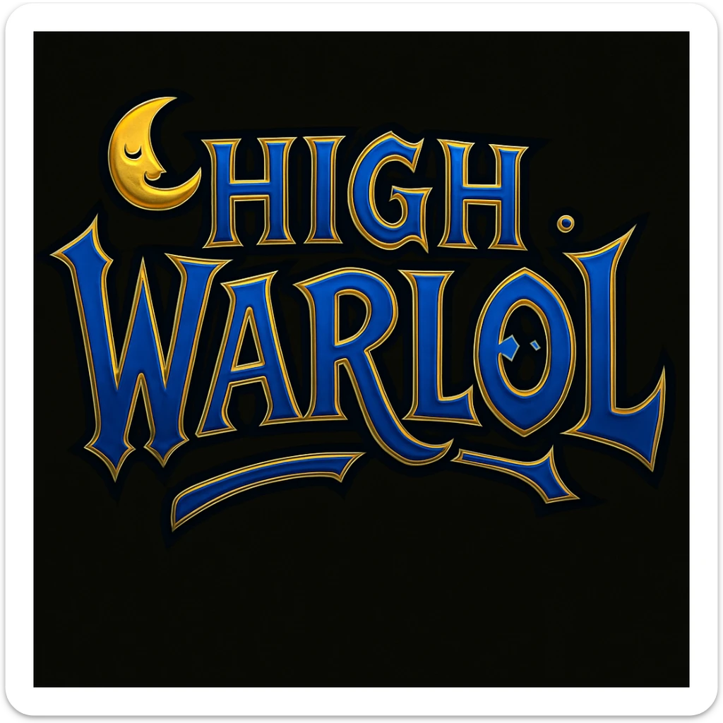 Update to Alliance colors: blue, gold, and silver. Use gothic fantasy fonts and keep the playful twist, but make the palette clearly Alliance-inspired from World of Warcraft. sticker