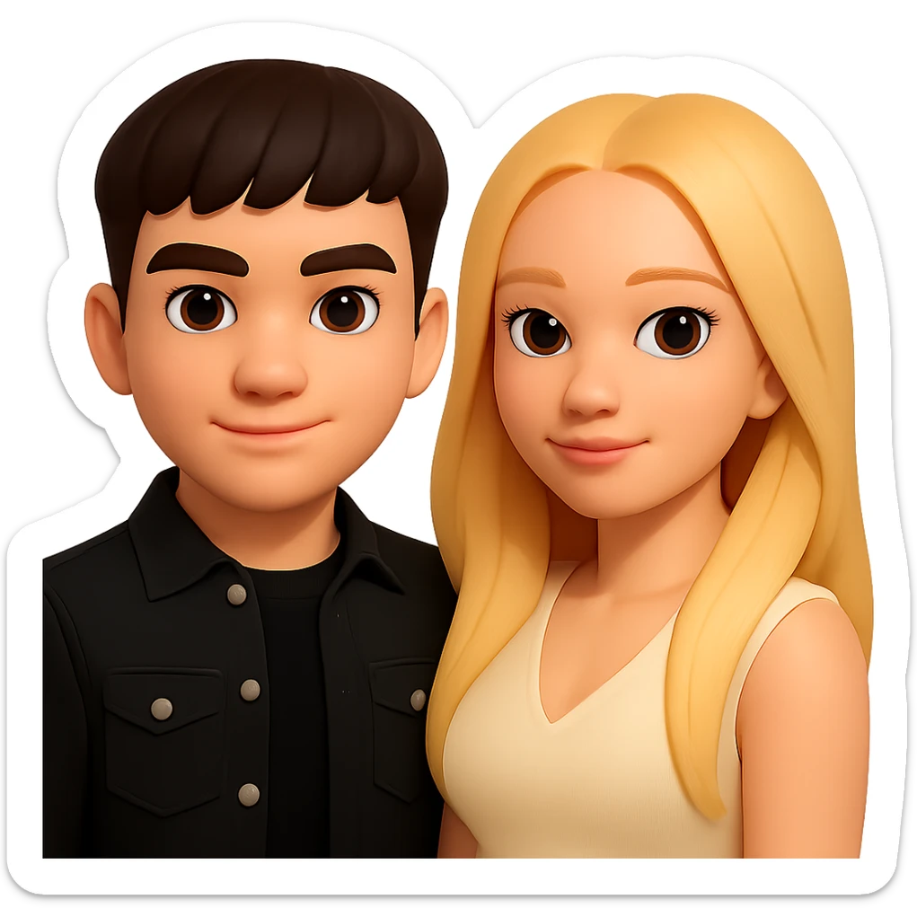 Slightly increase the volume of the upper body of the girl, make the hair more voluminous and separated from each other, even out the skin tone of the girl. The original style is 3D Emoji, which does not support editing, so please keep the 3D Emoji style look while making these changes. Preserve the transparent background. sticker