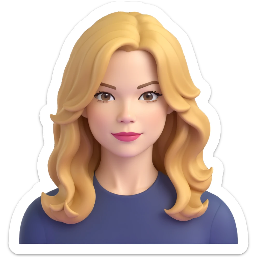 Michelle Monaghan with honey blonde hair, female actress portrait sticker