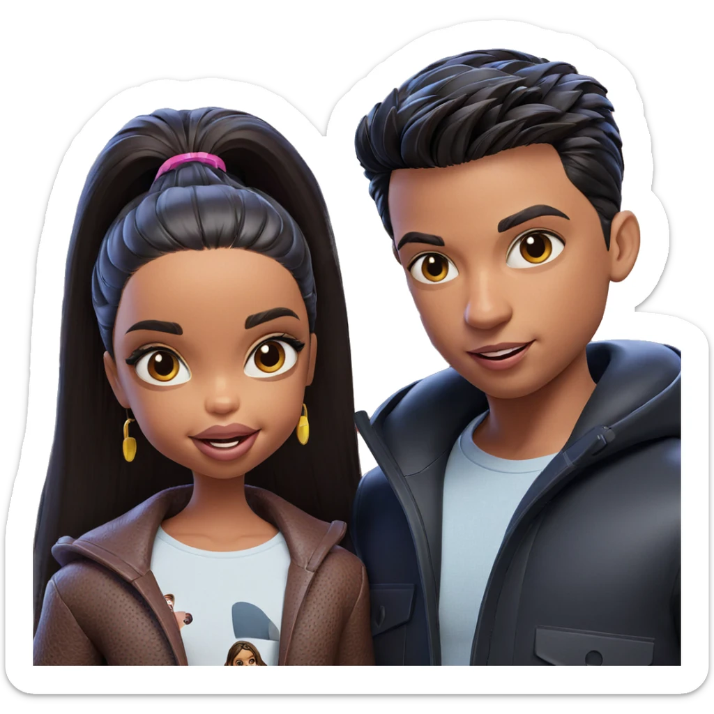 brother and sister portrait sticker