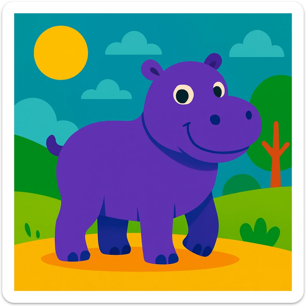 Hippo sticker