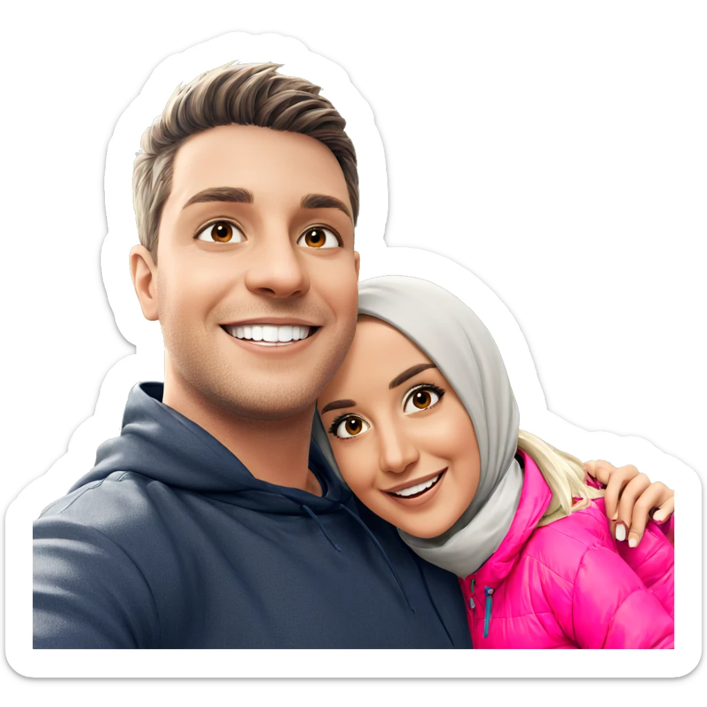 smiling girl and boy outdoors sticker