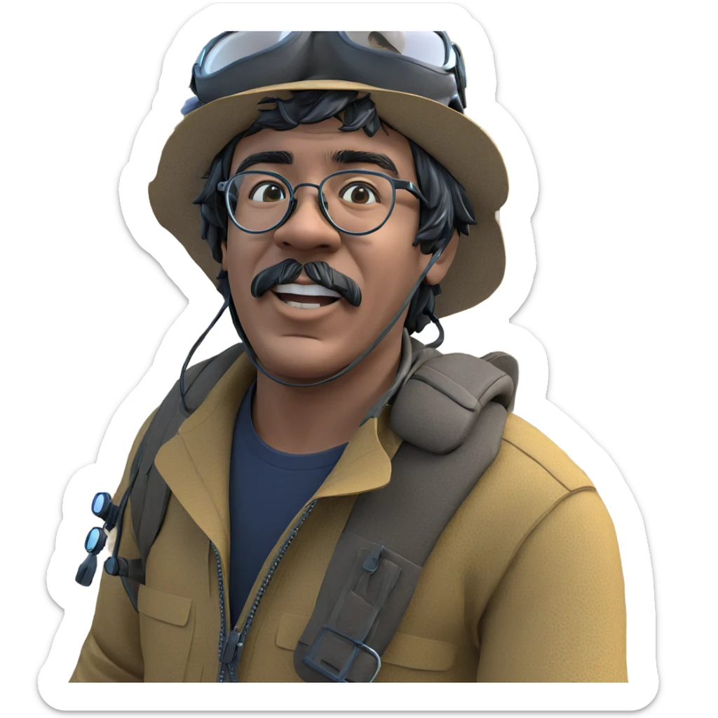 boy with goggles under tree sticker