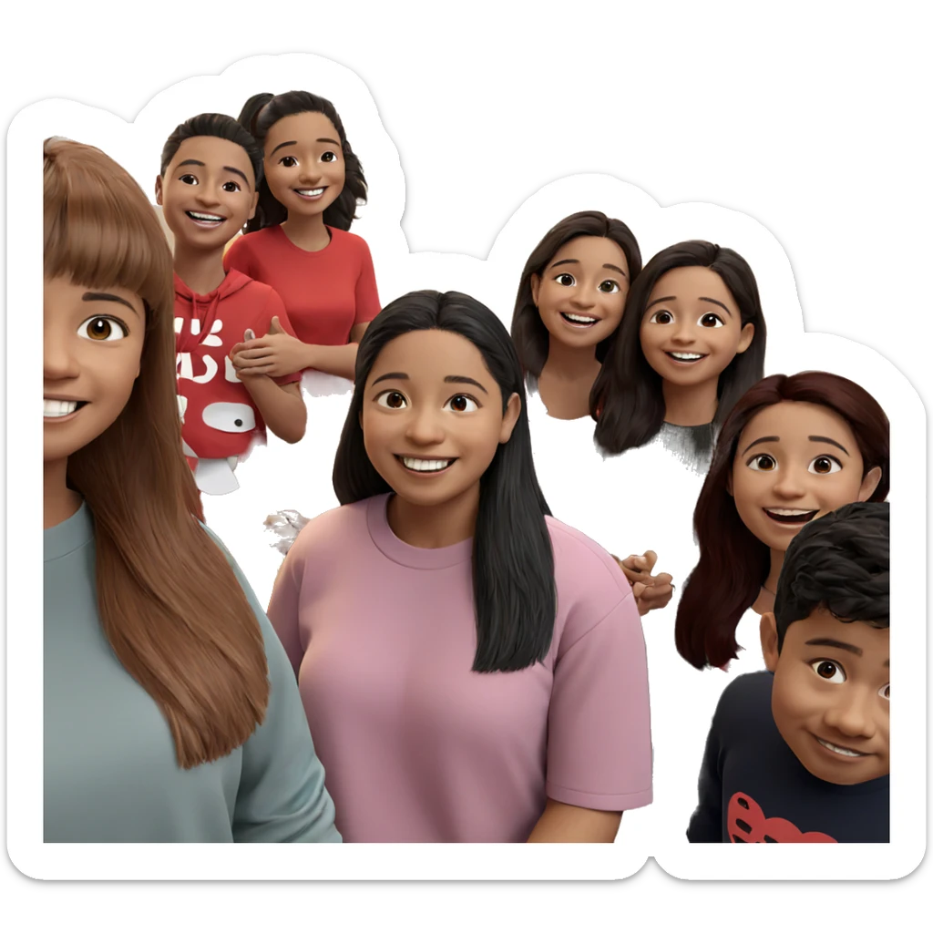 smiling friends indoors together sticker