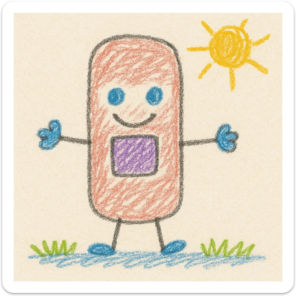 bandage, playful and naive, children doodle style sticker