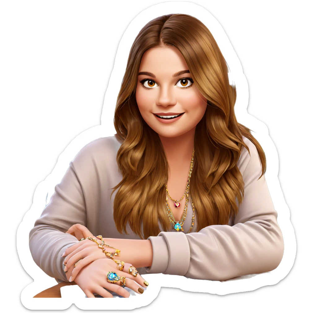 smiling girl with jewelry indoors sticker