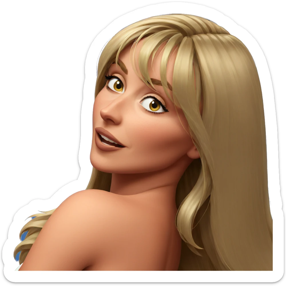 blonde girl with long hair sticker