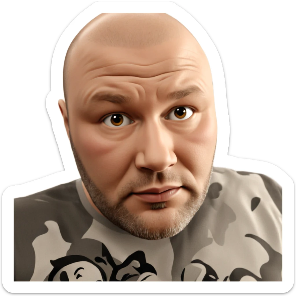 bald man with beard portrait sticker