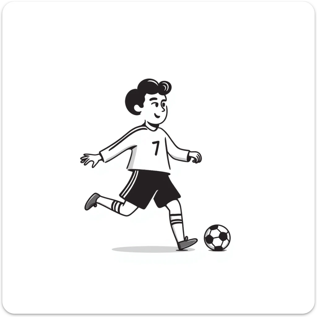 Cristiano Ronaldo with soccer ball, football player with jersey number 7 sticker