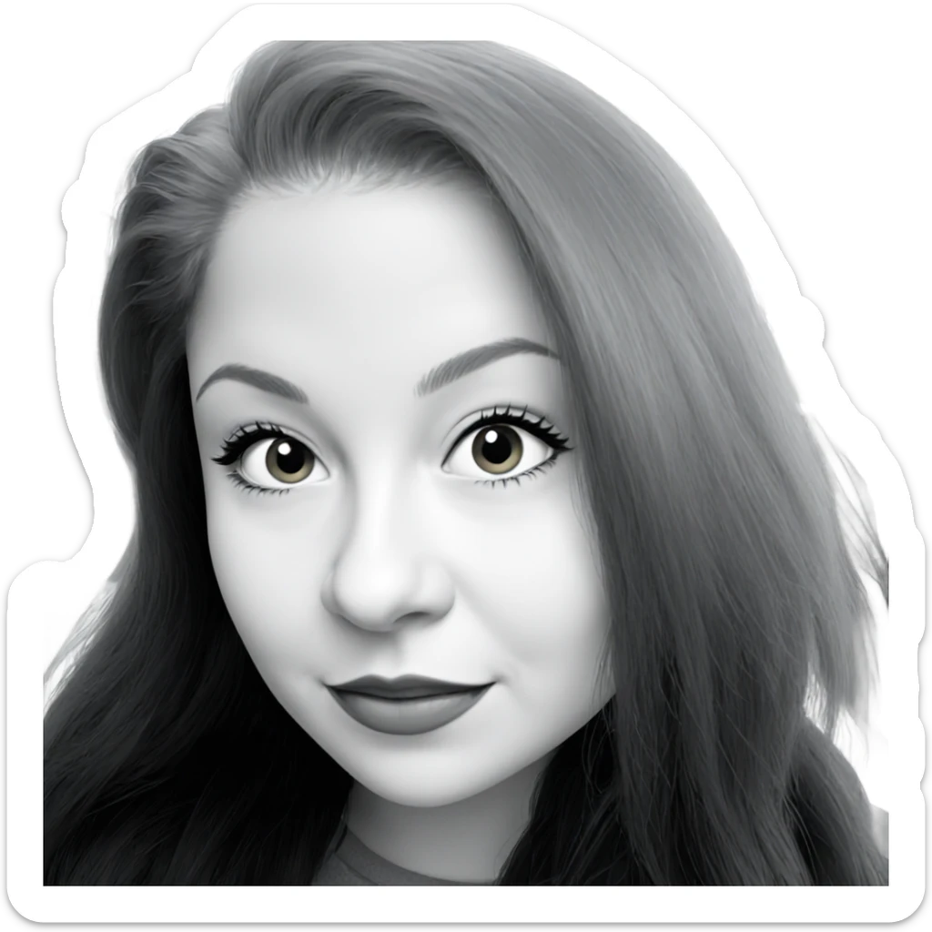 smiling girl portrait in greyscale sticker