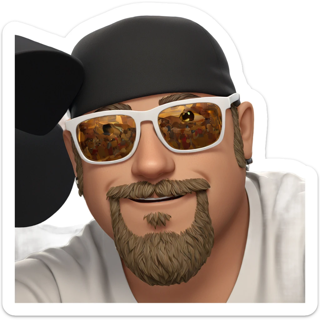 stylish boy with facial hair sticker