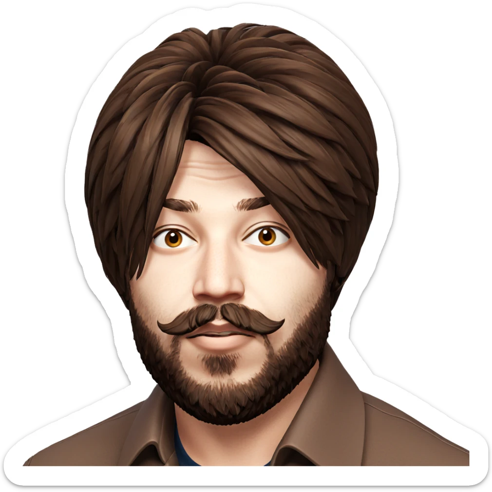 brown-haired boy with beard sticker