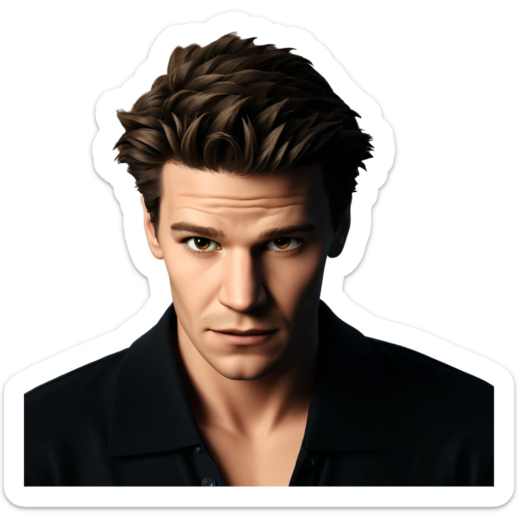 realistic portrait of boy sticker