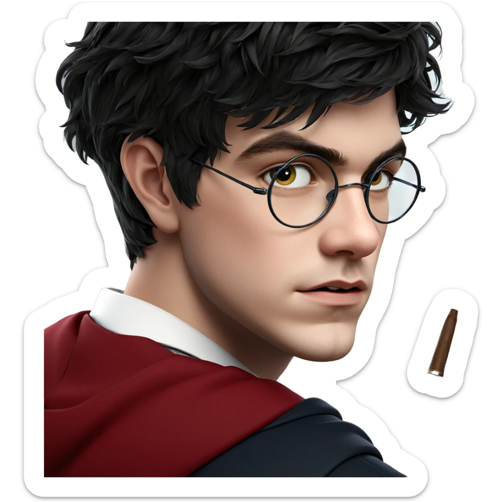 boy in hogwarts uniform portrait sticker
