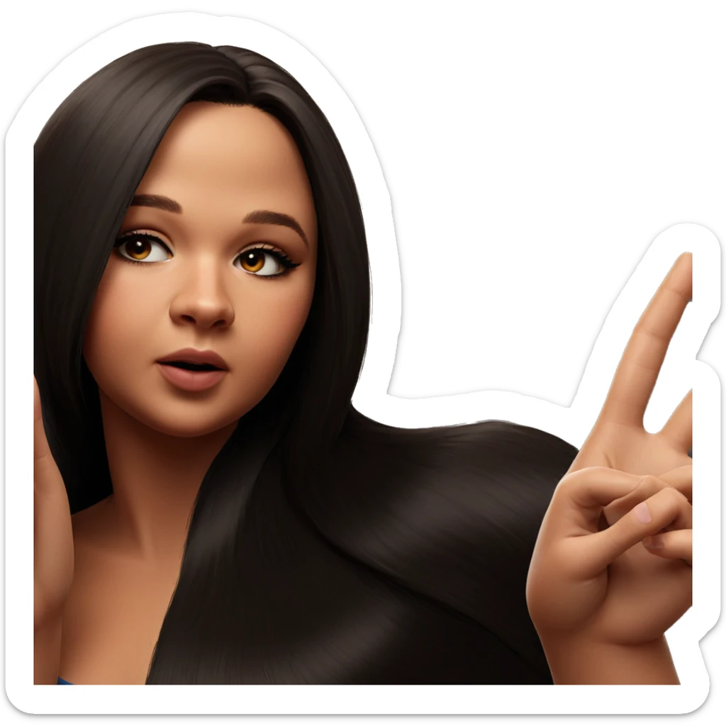 realistic portrait of girl sticker